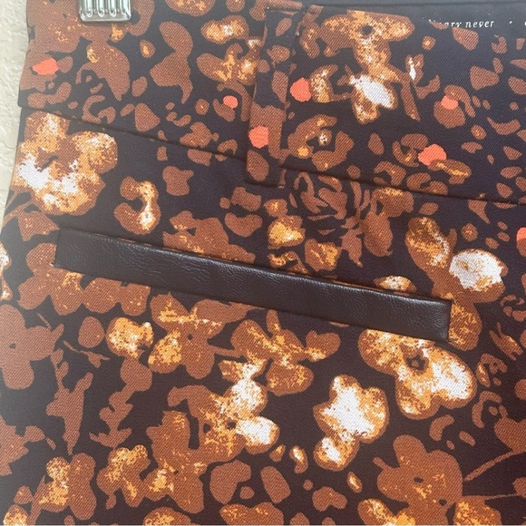 Anthropologie The Essential Slim Pants Women’s 4 – Brown Floral Stretch Trousers - Picture 7 of 11